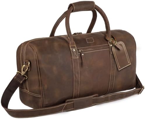 Amazon.com | Leather Travel Duffle Bags for Men and Women cabin